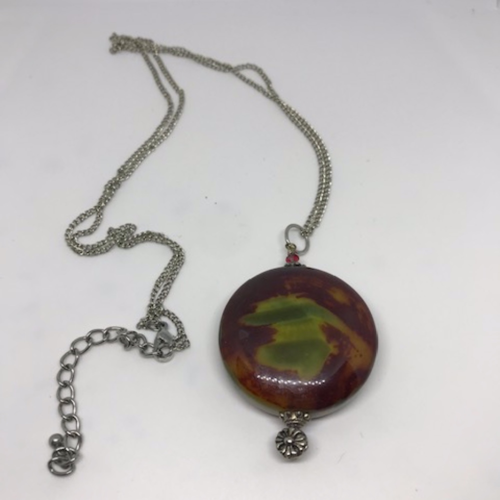 Natural Stone Necklace with Silver Chain